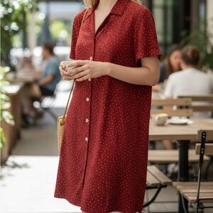 Talbots Red Polka Dot Dress